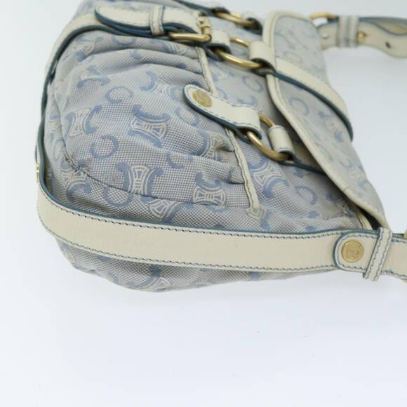 CELINE C Macadam Canvas Shoulder Bag Light Blue - Picture 3 of 16